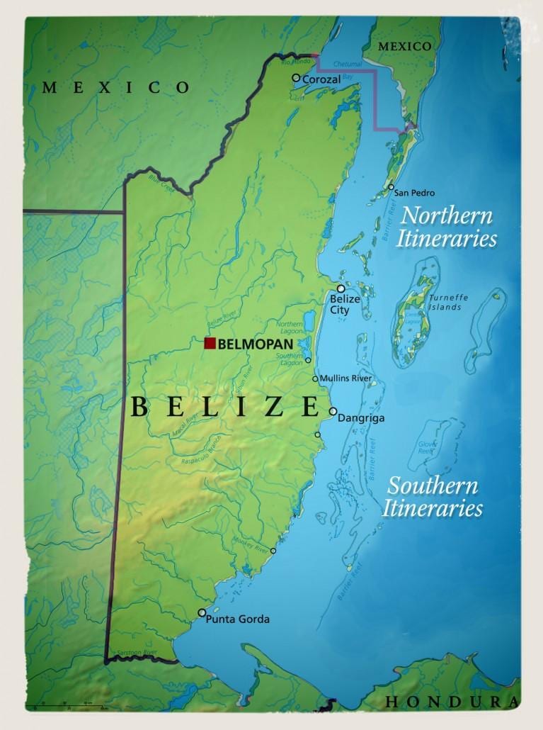 Karta za Belize jedrenje