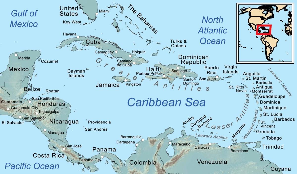 karta za Belize i okolna ostrva