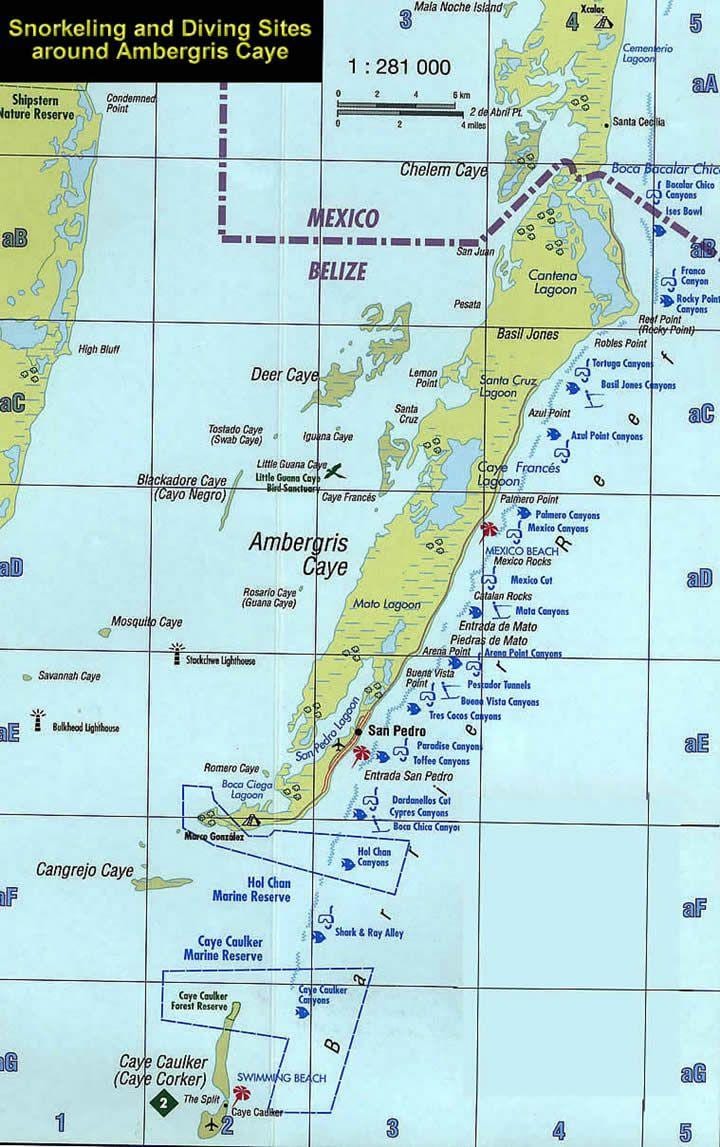 Karta za Belize ronjenje