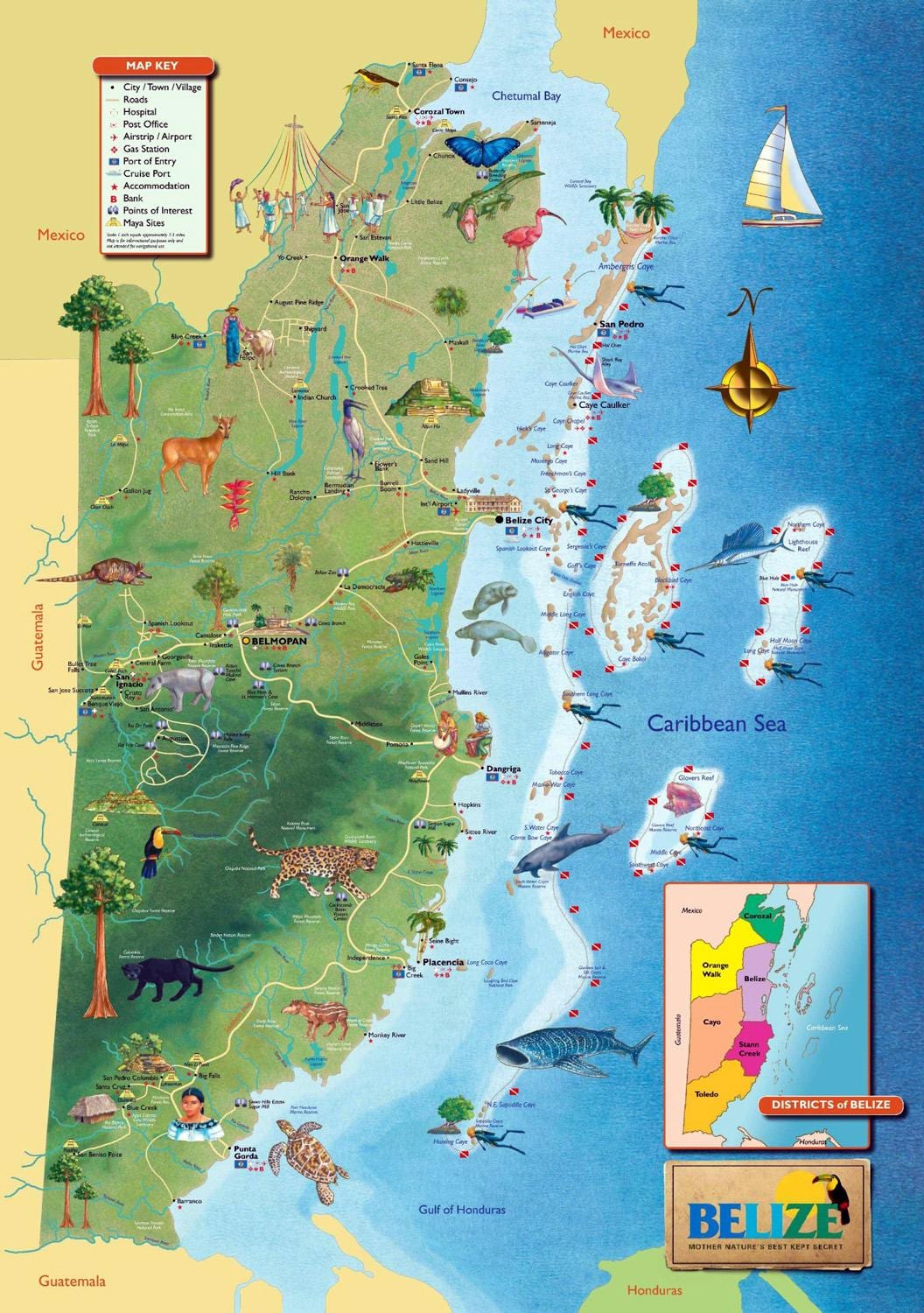 Karta za Belize vodopada 