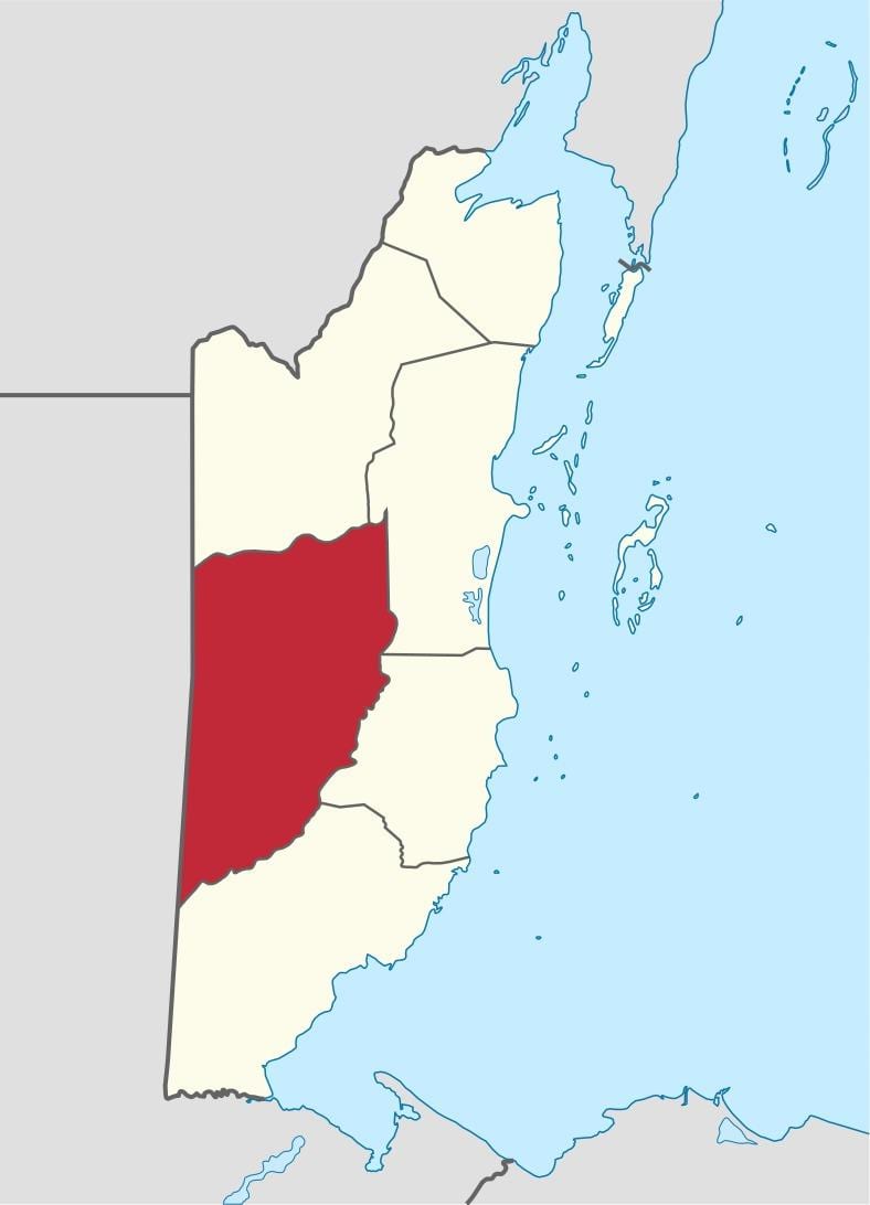 cayo distriktu Belize mapu