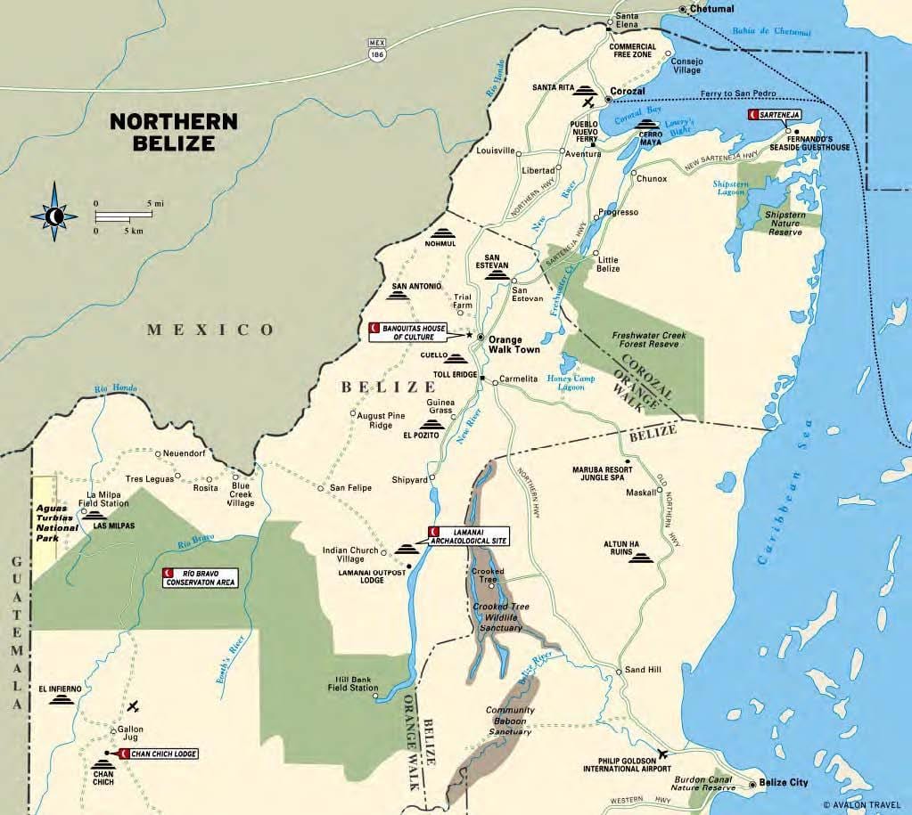 Mapa sibun rijeku Belize