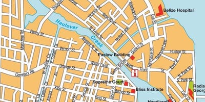 Karta za Belize grad krstarenje luku