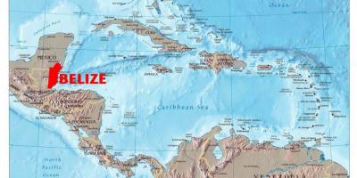 Karta za Belize, centralna amerika