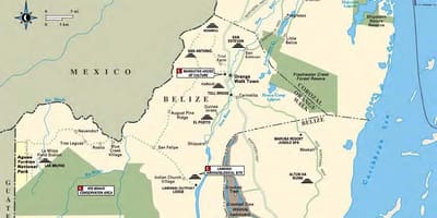 Mapa sibun rijeku Belize