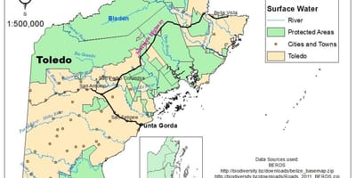 Mapa toleda distriktu Belize