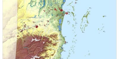 Mapa topografske Belize