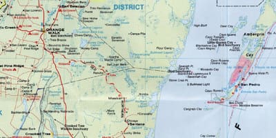 Detaljne mapa puteva Belize